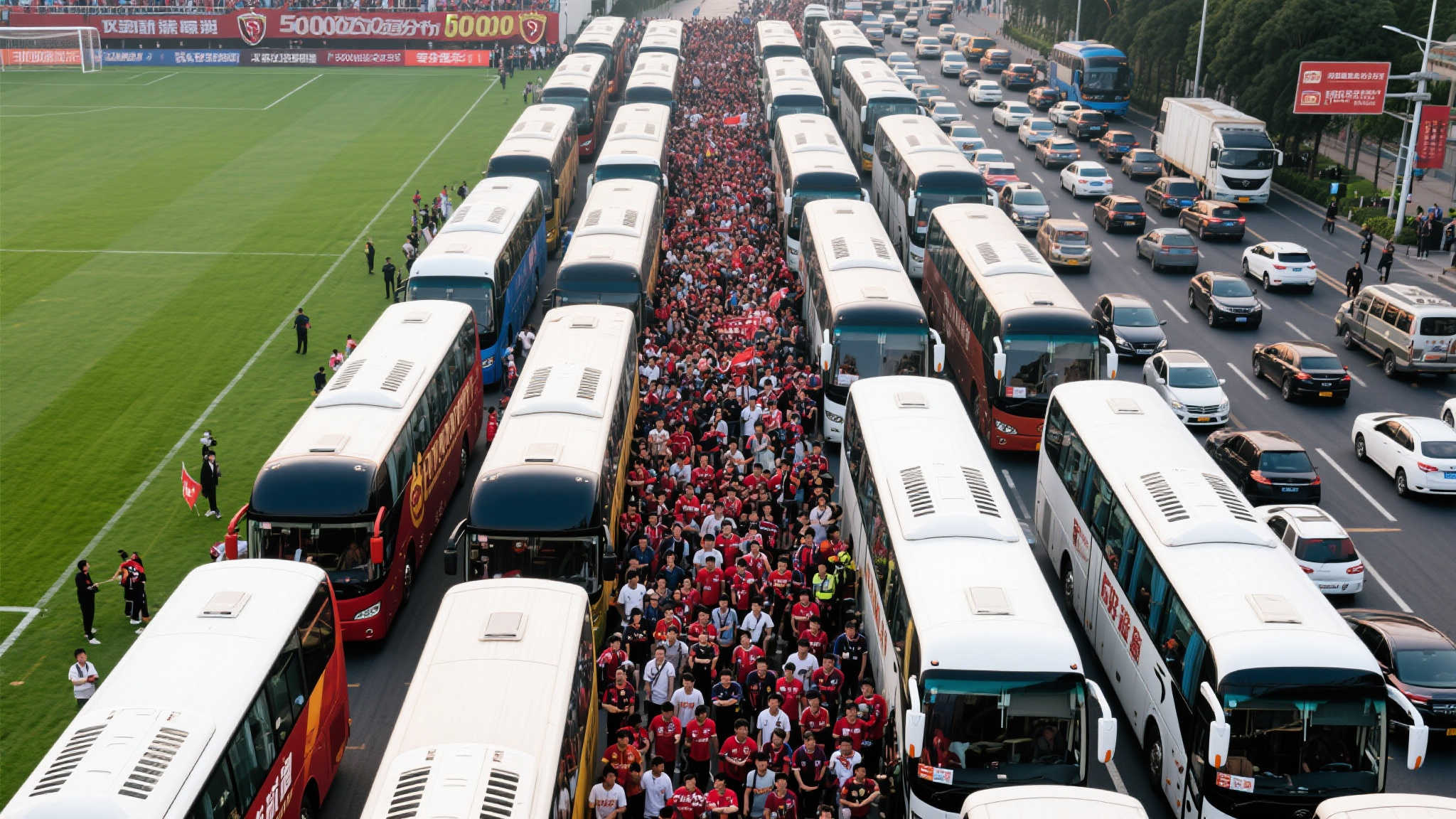 5000申花球迷远征大连,客队大巴规模成焦点 5000申花球迷远征大连,客队大巴规模成焦点
